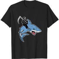 T-shirt Grim Reaper sur un requin pour hommes
