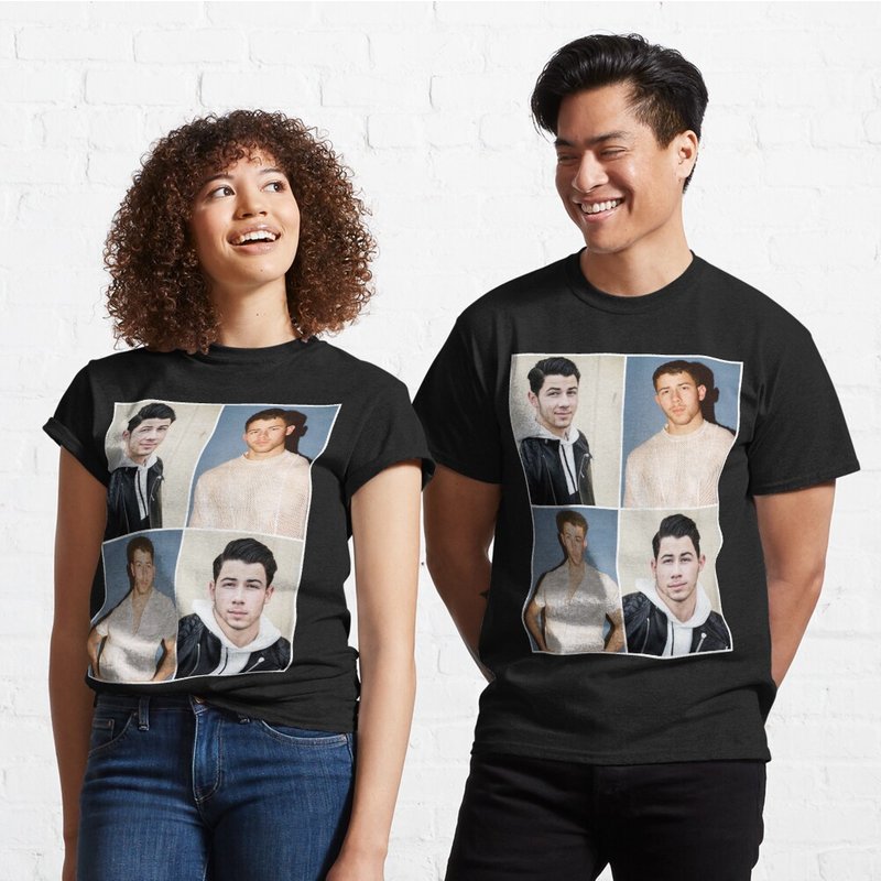 Nick Jonas Collage Classic T-Shirt for Men — Mens T Shirts