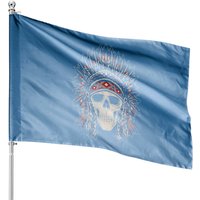 Headdress Skull Native American Pride House Flag — Decorative Flags