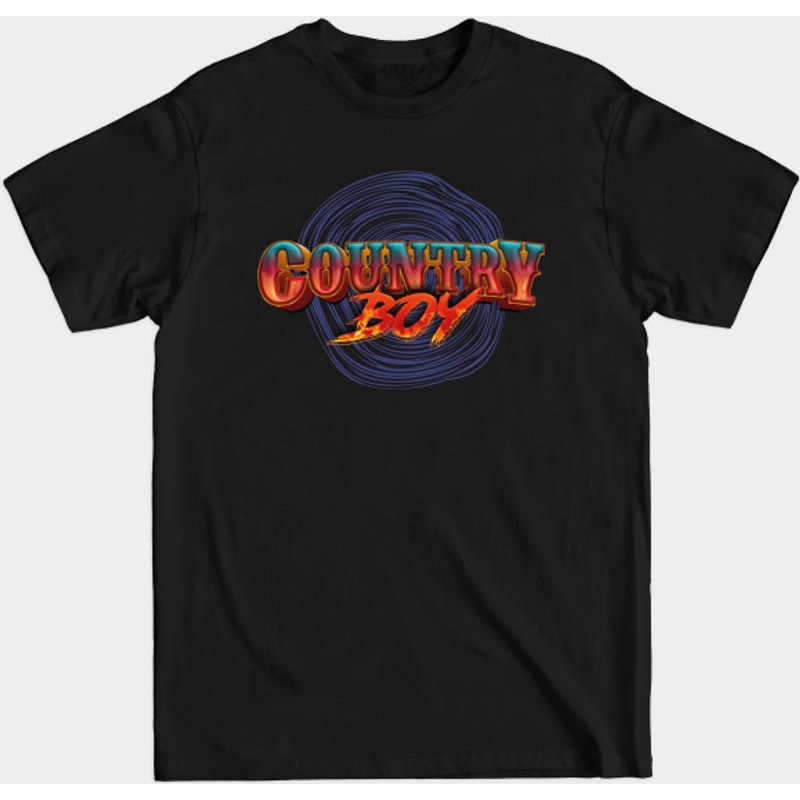 Country Boy Men's T-Shirt in Black — Mens T Shirts