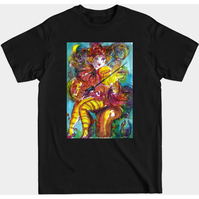 T-shirt Pierrot Jouant du Violon pour Hommes - Nuit du Carnaval Vénitien — T-shirts pour hommes