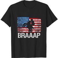American Flag Motocross Dirt Bike T-Shirt for Men