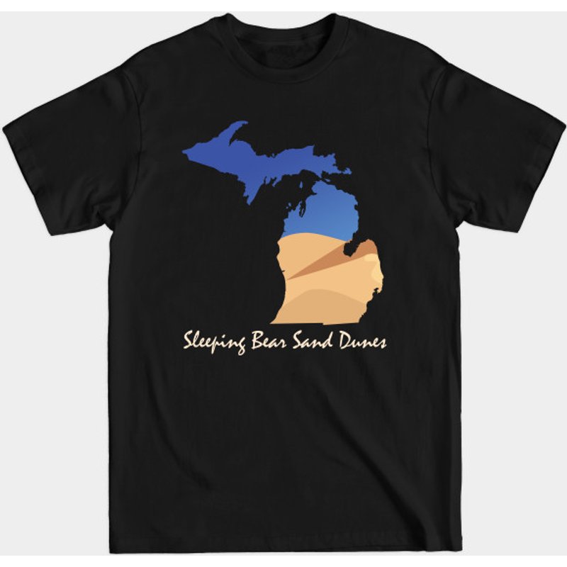 Sleeping Bear Sand Dunes Men's T-Shirt in Black — Mens T Shirts