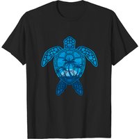 Tropical Island Sea Turtle Design Blue Men's T-Shirt