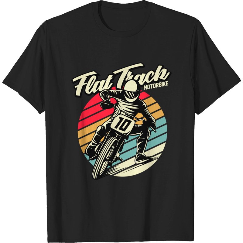 Flat Track Motorbike T-Shirt for Men - Black — Mens T Shirts