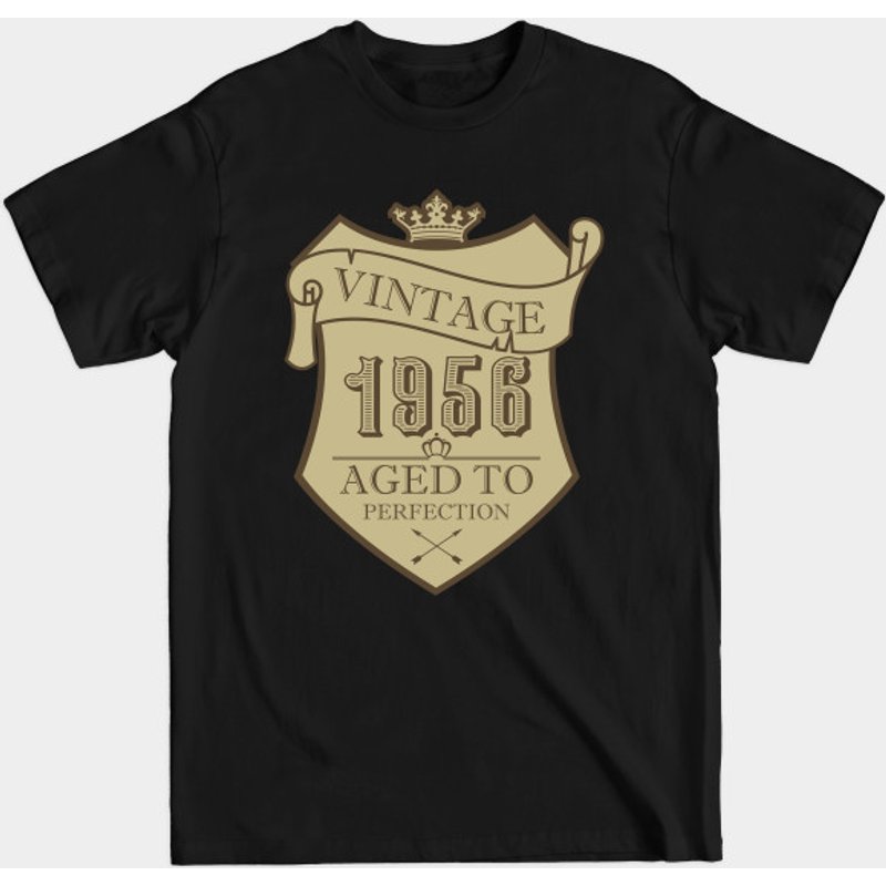 T-shirt pour hommes Vintage 1956 en noir — T-shirts pour hommes