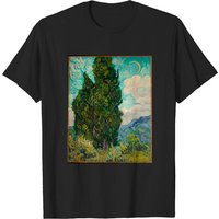 Cypresses - Van Gogh Men's T-Shirt in Black — Mens T Shirts