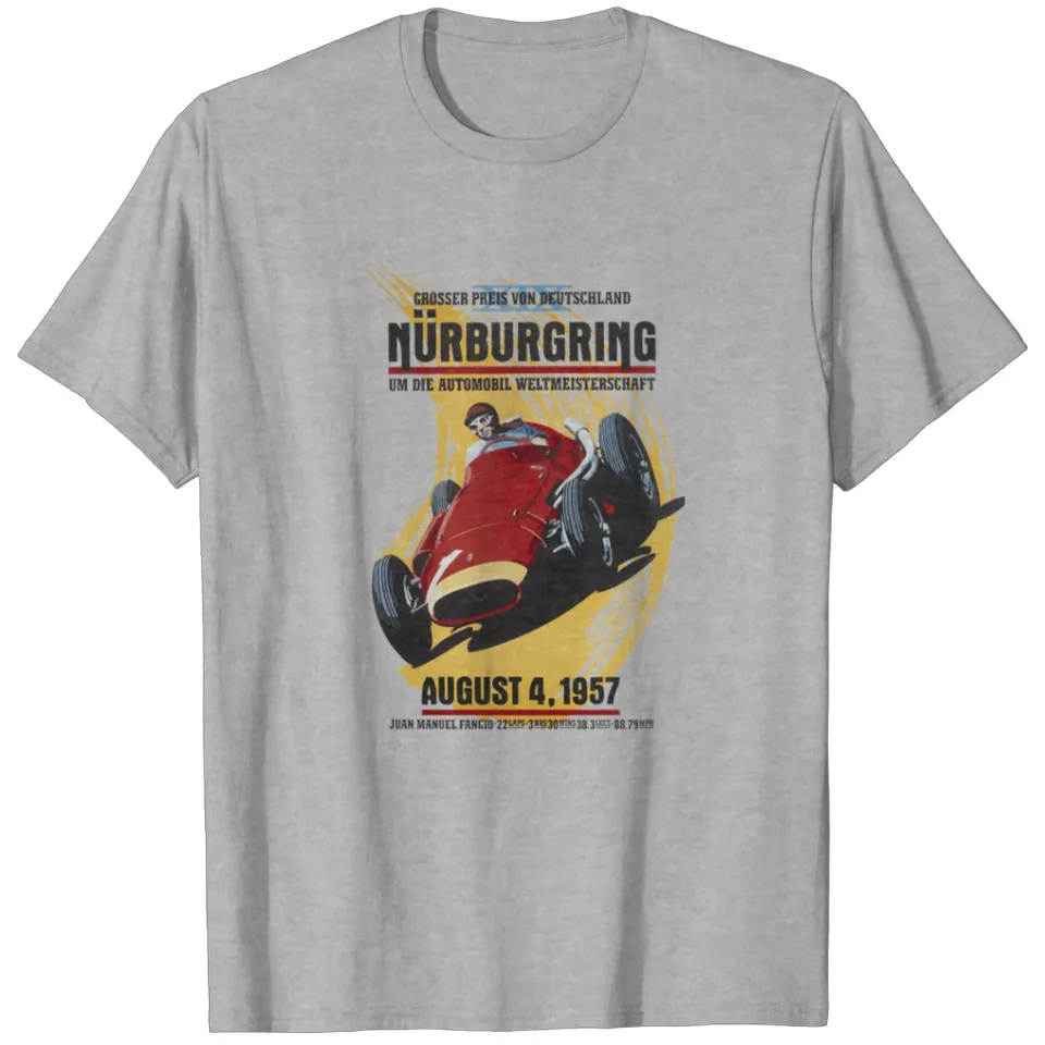 T-shirt lourd pour homme - Record de course de Juan Manuel Fangio 1954