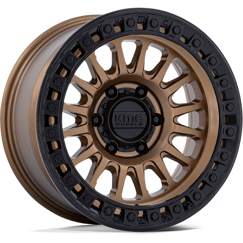 KMC KM552 IMS Matte Bronze Wheels with Gloss Black Lip - 17x8.5 — Wheels & Rims