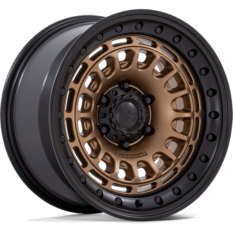 Roues Black Rhino BR014 Sahara en Bronze Mat avec Bord Noir Brillant
