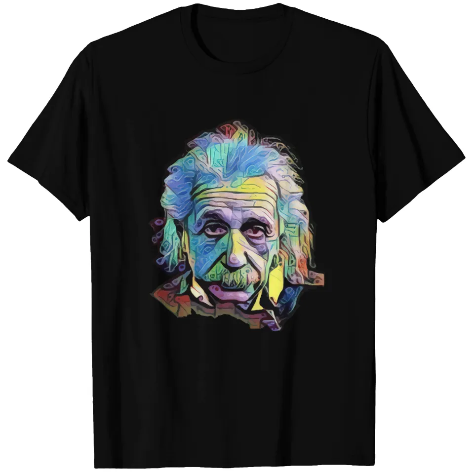 T-shirt Albert Einstein Abstract pour hommes en noir — T-shirts pour hommes