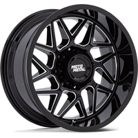 Moto Metal MO812 Turbine Gloss Black Milled Wheels - 20x10 -5x127 — Wheels & Rims