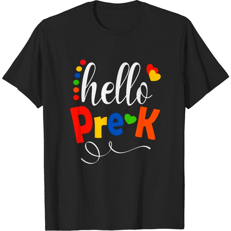 T-shirt Hello Pré-école 1er Jour d'École pour Hommes - Noir — T-shirts pour hommes
