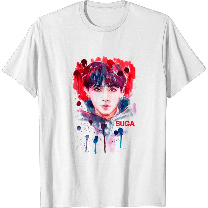 T-shirt Suga Rouge & Bleu - BTS pour hommes — T-shirts pour hommes