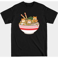 T-shirt Kawaii Anime Japonais Corgi Ramen pour Hommes — T-shirts pour hommes