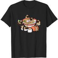 T-shirt Pug Ramen Sushi - Pug pour hommes en noir — T-shirts pour hommes