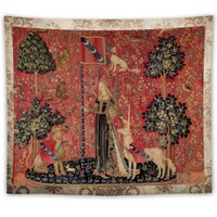 Touch - The Lady With The Unicorn Tapestry Wall Hanging — Tapestries