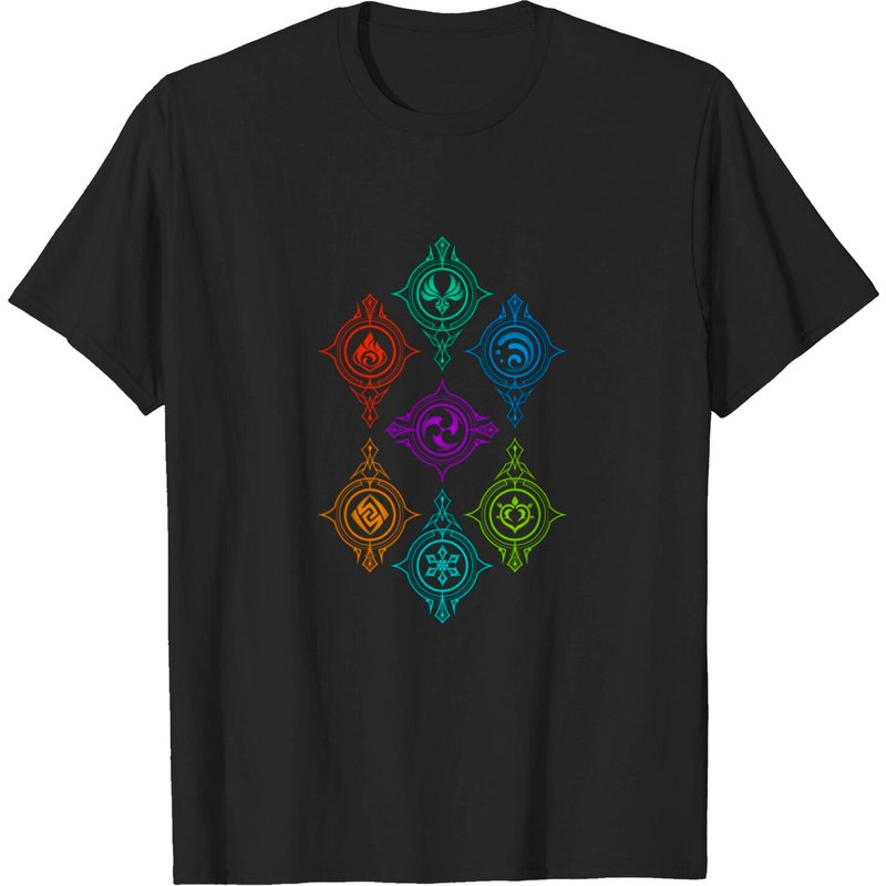 T-shirt pour hommes Elements Of World Genshin Impact — T-shirts pour hommes