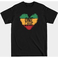 T-shirt One Love Reggae Music Rasta Heart pour hommes — T-shirts pour hommes