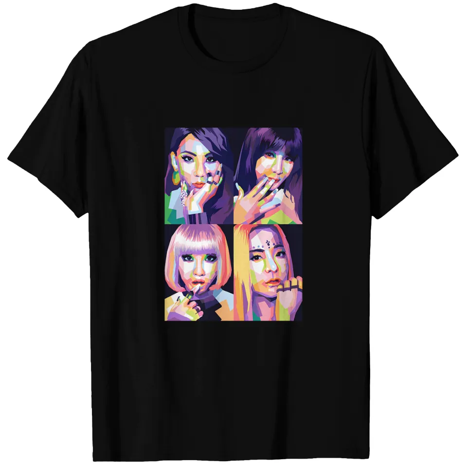 2ne1 Full Member Kpop T-Shirt for Men - Black