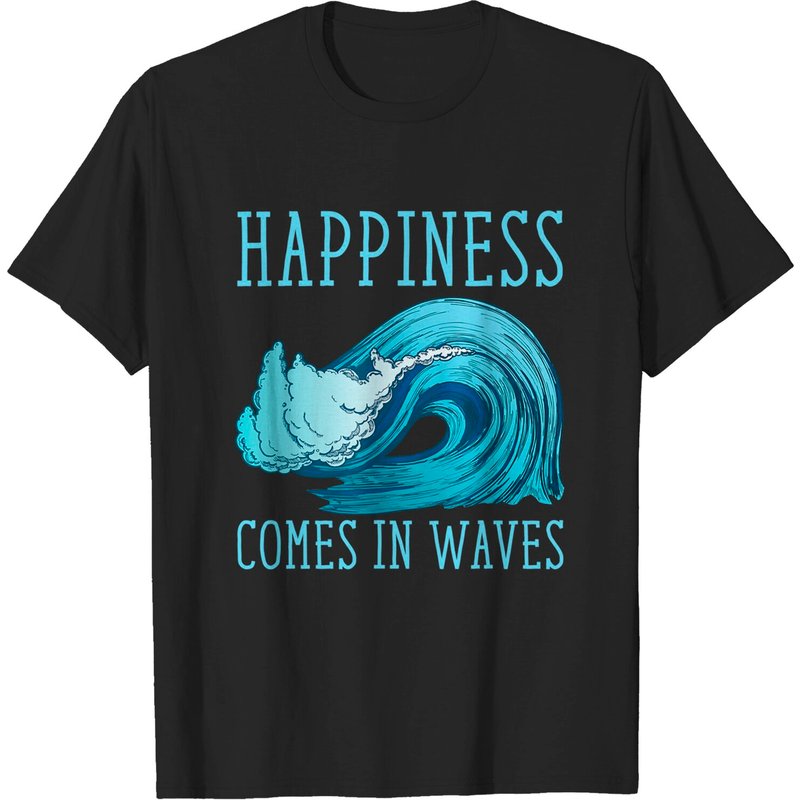 T-shirt Kitesurfing Happiness Comes In Waves pour hommes — T-shirts pour hommes