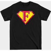 Super F - T-shirt Superman pour hommes en noir — T-shirts pour hommes