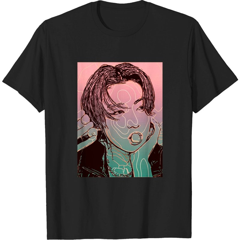 T-shirt pour hommes Jungkook BTS en noir — T-shirts pour hommes