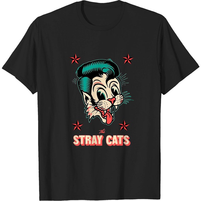 T-shirt pour hommes The Stray Cats en noir — T-shirts pour hommes