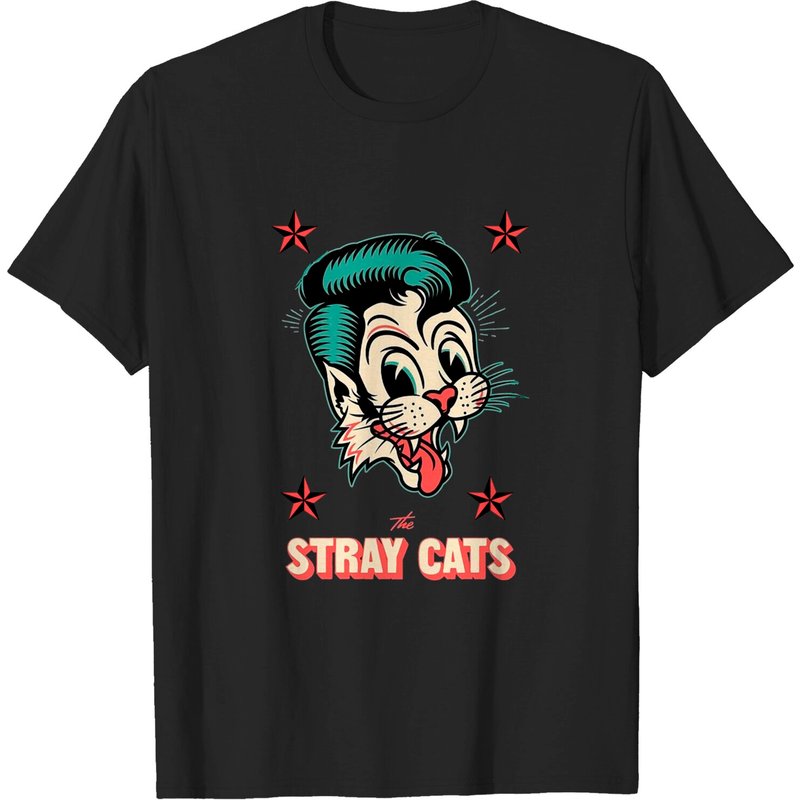 T-shirt pour hommes The Stray Cats en noir — T-shirts pour hommes