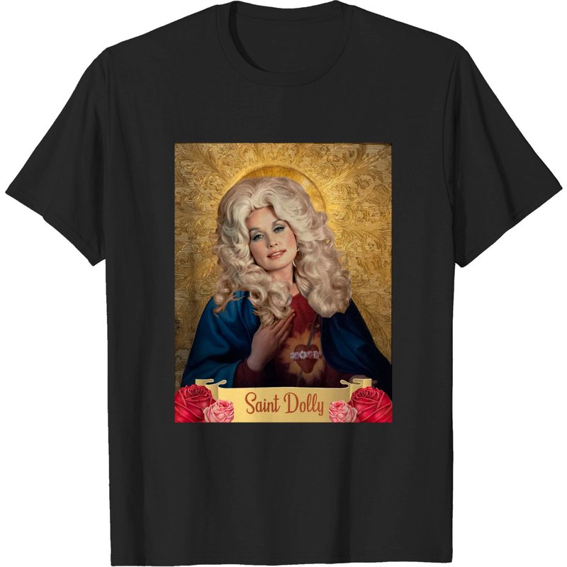 T-shirt pour hommes Saint Dolly Parton en noir — T-shirts pour hommes