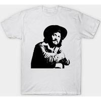 T-shirt pour hommes Portrait de Waylon Jennings en bleu royal — T-shirts pour hommes