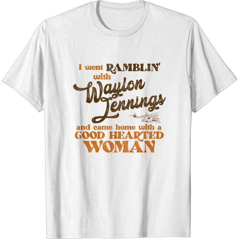 T-shirt I Went Ramblin' avec Waylon Jennings pour hommes — T-shirts pour hommes