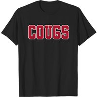 T-shirt pour hommes Cougs en rouge avec police athlétique — T-shirts pour hommes