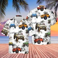 Chemise hawaïenne Car pour unisexe - Design noix de coco — Chemises décontractées pour hommes