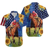 Chemise hawaïenne Kentucky Derby Horse Racing pour unisexe — Chemises décontractées pour hommes