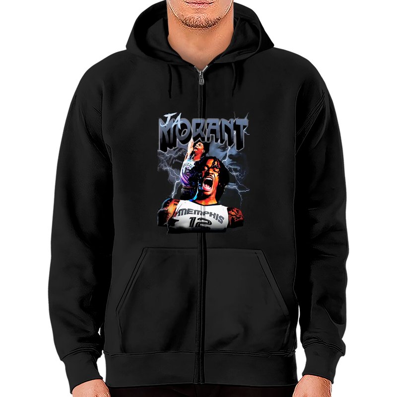 Hoodie zippé Ja Morant Memphis Grizzlies pour unisexe — Sweats à capuche pour hommes