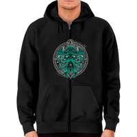 Great Cthulhu V2 Hoodie Zippé Unisexe Noir — Sweats à capuche pour hommes