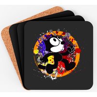 Felix The Cat Colour Coasters with Cork Bottoms
