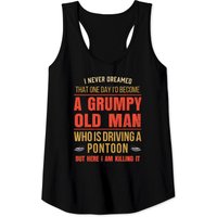 Mens Pontoon Boat Fun At The Lake Tritoon Captains Tank Tops