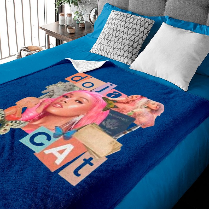 Doja Cat Rapper Baby Blankets in Royal Blue — Baby Blankets