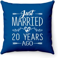 Just Married 20 Years Ago Golden 20th Wedding Anniversary Pillows