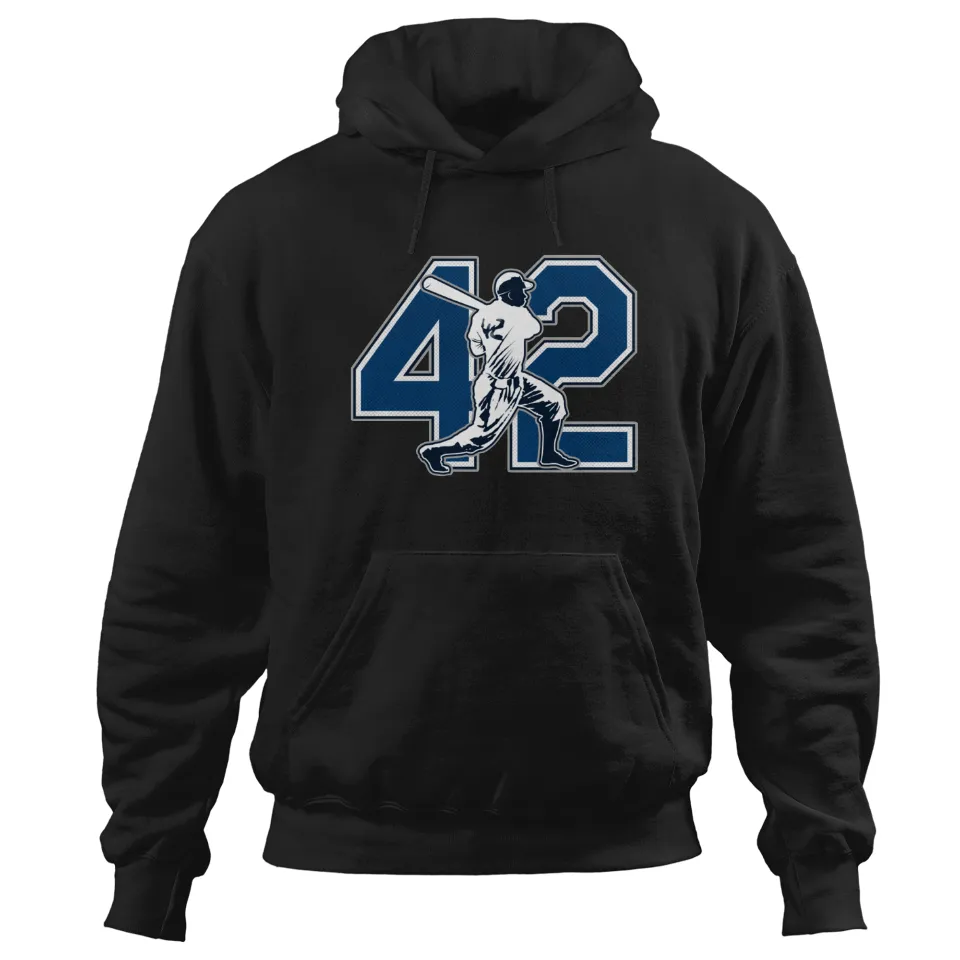 Hoodie Unisexe Noir 42 - Jackie Robinson — Sweats à capuche pour hommes