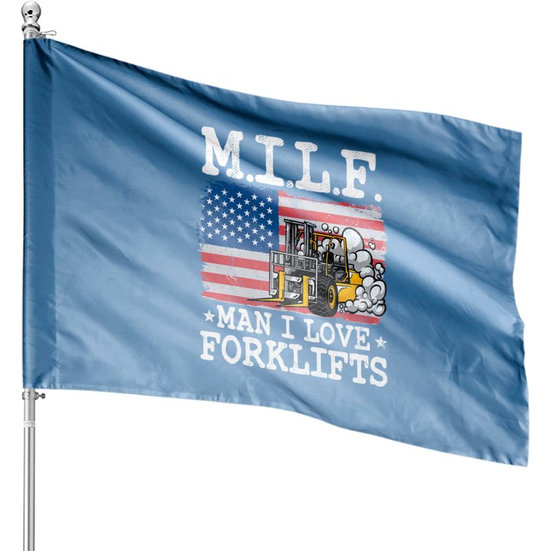 M.i.l.f. Man I Love Forklifts Drapeau Américain — Drapeaux décoratifs