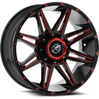 XF Off-Road XF-220 Gloss Black Red Milled Wheels - 17x9 - 6x135 — Wheels & Rims