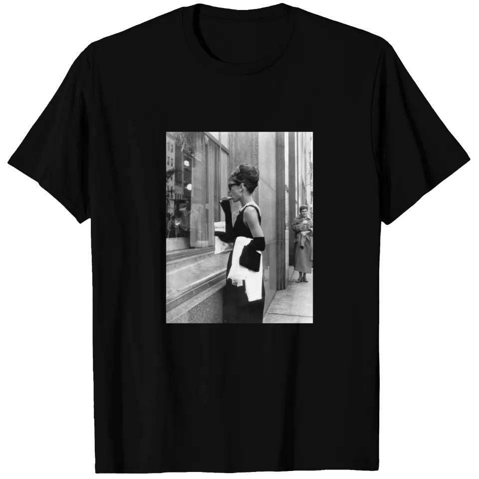 Audrey Hepburn Breakfast T-Shirt for Men - Black — Mens T Shirts
