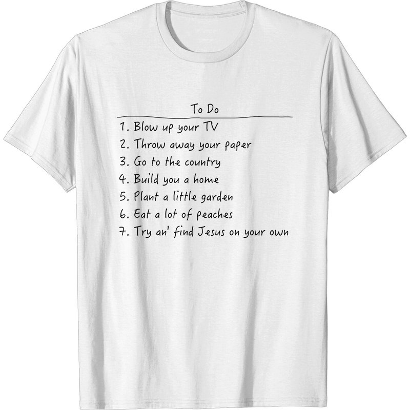 T-shirt pour hommes Spanish Pipedream Checklist - John Prine — T-shirts pour hommes