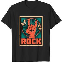 T-shirt pour hommes Rock N Roll Hand - Noir