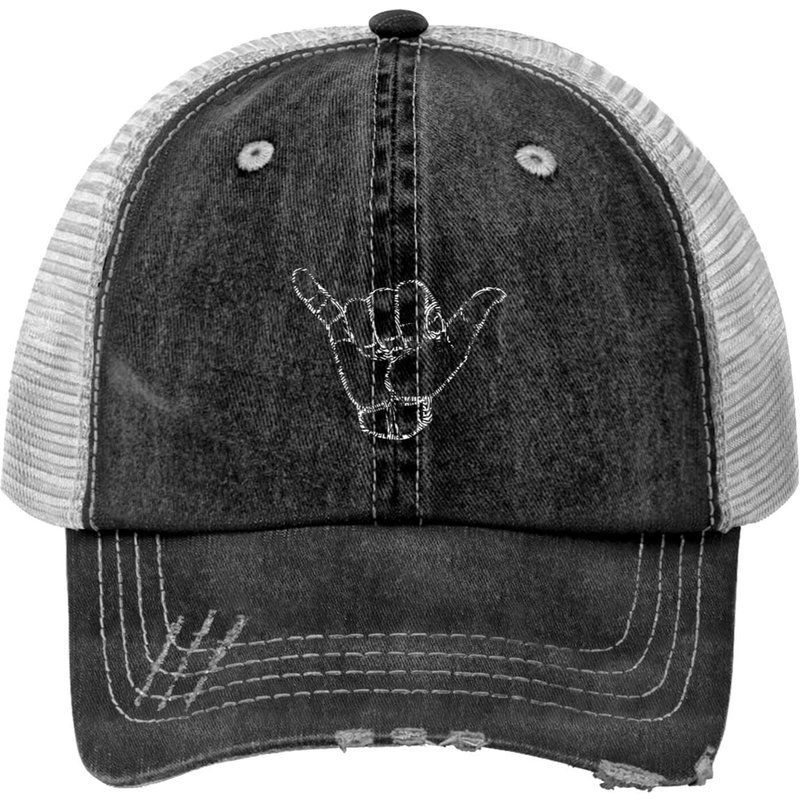 Casquette Trucker Vintage Hang Loose Shaka Sign Distressée — Casquette de baseball