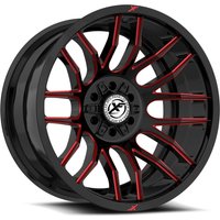 XF Off-Road XF-232 Gloss Black Red Milled Wheels - 20x10 -6x135