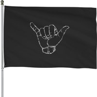 Vintage Hang Loose Shaka Sign Distressed House Flag — Decorative Flags